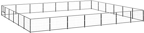 hundehöhle XXL,hundelaufstall,cage,hundebox Holz,Hundezwinger Schwarz 42 m² StahlEntworfen für Garten und Terrasse.