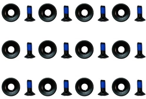 XUCZHAI Schwarzes Snowboard-Bindungsschrauben-Set, passend for die meisten Bindungen, Ski-Zubehör, Ski, Outdoor-Sport-Teile, Ersatz, 12 Sets