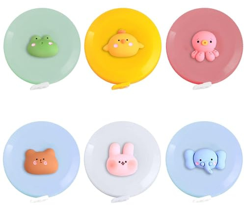 CVDYWDJIE Cinta Métrica De Animales De Dibujos Animados De 6 Piezas, Cinta Métrica Retráctil Automática, Mini Cinta Métrica, Cinta Métrica Suave, Cinta Métrica De Costura, Cinta Métrica Corporal