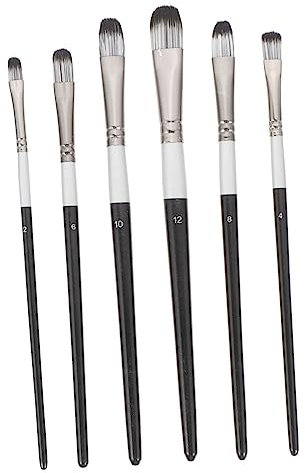 VILLCASE 6stücke Aquarell Pinselset Für Malerei Tragbare Ölpinsel Für Farbe Pigmentmischen Praktisches Künstler Zubehör Für Kunststudenten Feine Details Für Zeichnung