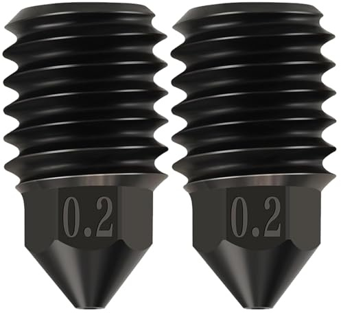 SANTUO Lot de 2 buses de 0,2 mm en acier trempé compatibles avec les imprimantes 3D Bambu Lab X1 et P1P à haute température