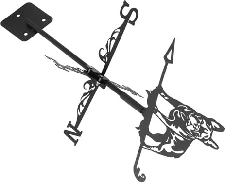 Happyyami Farmhouse Weathervane Vent Vane Décoratif Fer pour Toit Et Jardin Indicateur De Direction Bulldog Élégant Et Pratique