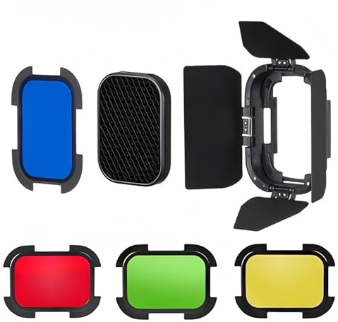 Godox BD-07 II Barndoor with Detachable Honeycomb Grid and 4 Color Filters Compatible for AD200 Pro II AD200ProII AD200ProII Camera Flash(Upgraded Version of Godox BD-07)