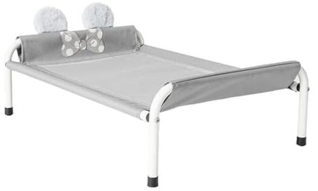 Haustierbetten für Hunde, Hunde-Campingbett, Sommer-Hundezwinger für kleine Hunde, abnehmbar und waschbar, Hundebett, Katzenbett, Haustierspezifisches Haustierbett (Beige, L-96 * 73 * 24,5) (Gra