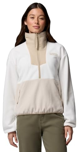 Columbia Damen Sequoia Grove 1/2 Zip Fleece Pull Over, Sea Salt/Dark Stone/Ancient Fossil, M