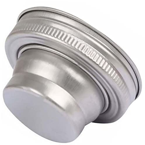 Luxshiny Stainless Steel Cocktail Shaker Lid Versatile Pepper and Flour Dispenser for Home Bartending Sifter and Condiment Storage Fits Mouth Jars Silver
