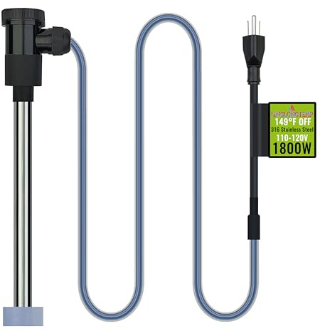 LINGLONGTEMP 1800W Submersible Immersion Water Heater for Pool & Hot Tub – Portable Electric Heater with WiFi Timer and Auto Shut Off for Bathtub, Inflatable Pool, Above Ground Pool& baptismal Pool