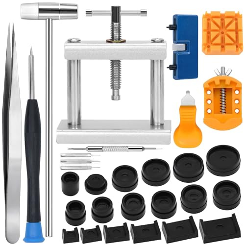 Herbst Uhrenwerkzeug Set, Uhr Batteriewechsel Werkzeug Reparatur Set für Uhr Armbanduhren Inkl. Gehäuseöffner & Federstegbesteck, Komplettes Watch Repair Kit für Uhrmacher