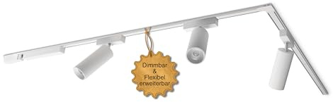 MNK_solution LED Schienensystem Decke Komplettset 3 Deckenstrahler Weiß | Zigbee dimmbar – Deckenlampe für Wohnzimmer, Küche, Esszimmer – moderne Deckenleuchte – Lichtschienensystem