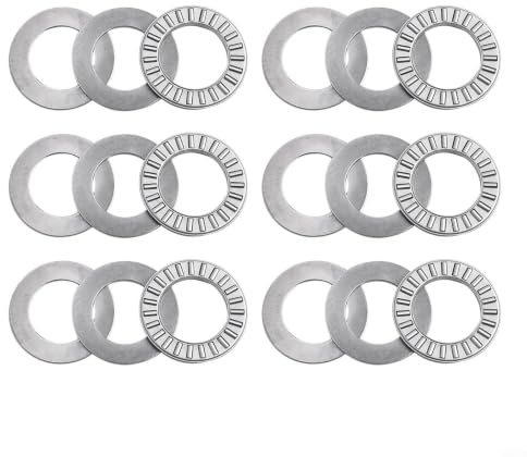 Rullager med dragnål, 6 uppsättningar NTA1220+2TRA med brickor 3/4 värmebeständiga stålrullar, för kraftig design