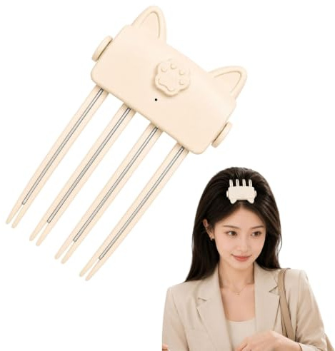 Clip de Volume Capillaire Rechargeable Sans pli Volumisant - Soulevez Rapidement les Racines Plates avec deux Réglages de Chaleur, pour le Volume de la Couronne (Beige)