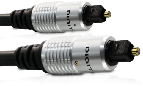 CableMountain Optical Cable 2m, Digital Optical Audio Cable [Alloy Case, 24K Gold-Plated], Optical Cable for Soundbar to TV, Home Theather, PS4, Xbox, Compatible with Samsung/LG/Sony/Philips