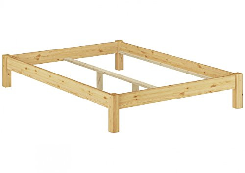 Erst-Holz®Bettgestell Kiefer Natur Doppelbett 140x200 Futon Massivholzbett ohne Rollrost 60.35-14 oR