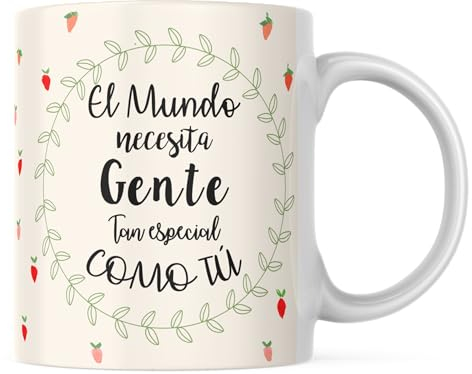 LINFORMAL Tazas Originales para Regalar | Taza Desayuno con Frase Inspiradora | Regalos Originales para Mujer, Amiga| TAZA ORIGINAL PARA REGALAR y Dar las Gracias | El mundo necesita gente como tú |