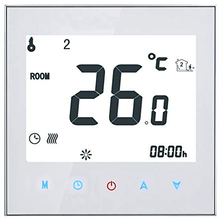 Decdeal Termostato Ambiente Riscaldamento a pavimento Riscaldamento Elettrico Termostato 16A 95-240V Programmabile LCD Touch Screen Termostato da Parete