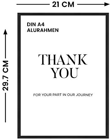 DriftElement Alu Bilderrahmen Metall Rahmen | DIN A4 aus Aluminium Fotorahmen | Farbe: Schwarz matt | 21 x 29,7cm