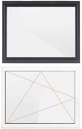 Bastion Fenster Kellerfenster 1 Flügel Dreh-Kipp 2-fach Verglasung RC2 BA außen anthrazit/innen weiß 70 mm Profil (1000 x 800 mm Links)