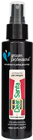 GROOM PROFESSIONAL Dear Santa Dog Cologne Spray - Dog Perfume Spray - Dog Spray for Smelly Dogs - Festive Spiced Orange Scent - Perfect for Between Washes, Long-Lasting Scent, 100ml