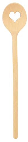 teemando® großer Marken-Kochlöffel aus Holz mit Herz, 40 cm, runder Kochlöffel zum Kochen und Backen