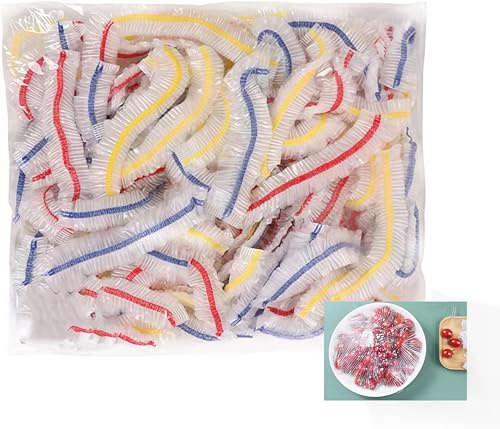 100 Pezzi Coperchio Ciotola in Plastica,Coprivivande Plastica,Copri Alimenti, Coperchi in Morbida Ciotole, per La Protezione della Freschezza delle Verdure o per Casa