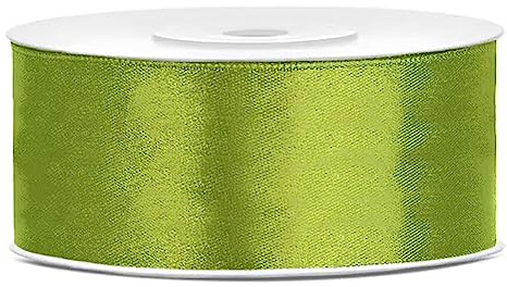 Cinta de 25 mm de grosor, color verde, rollo de doble satén, bobina de 25 metros, cinta para boda, bautizo, Navidad, Año Nuevo, idea de regalo