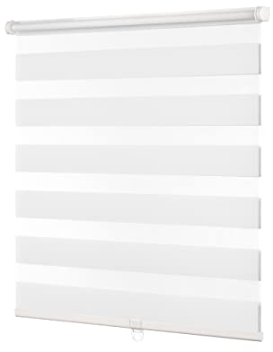 Ventanara® Doppelrollo schnurlos ohne Bohren Klemmfix Fenster Duo Rollo inklusive Montagematerial (weiß, 60 x 150 cm)
