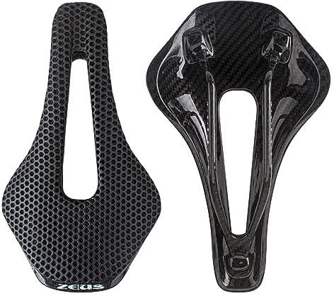 EVOSID Fahrradsattel mit 3D-Druck, 150 mm, leicht, weich, atmungsaktiv, wasserdicht, Unisex, Polstersitz für Citybike, MTB, BMX, Gravel-Bikes, Rennrad (Kohlefaser)