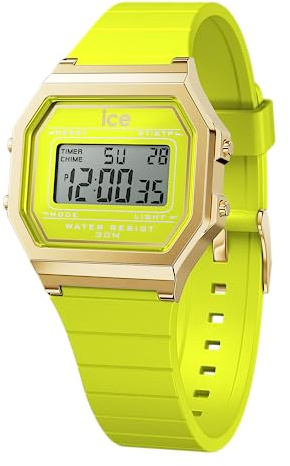 ICE-WATCH - Ice Digit Retro Sunny Lime - Grüne Damenuhr mit Plastikarmband - 022054 (Small)