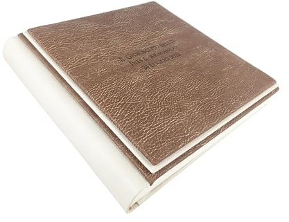 Fotoalbum - Eclissi Vintage - handgefertigte Herstellung aus Kunstleder, personalisierbar mit Gravur. Ideal für Hochzeiten, Jubiläen und alle Veranstaltungen (Kastanien-Beige)
