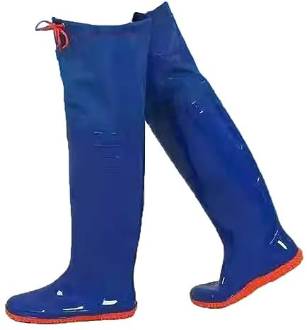 Watstiefel PVC wasserdichte Angel-Hüftstiefel, wasserdichte und rutschfeste Watstiefel for Erwachsene, Angeln, Züchten, Umpflanzen von Sämlingen (Color : Blue1, Size : 35 EU)