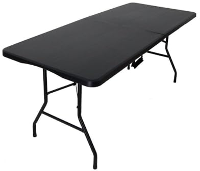 CHEFGASTRO Tavolo pieghevole mobile per terrazza giardino con maniglia di trasporto | HxlxP 74x152x70cm | nero | per 4 persone | tavolo pieghevole di campbellaise