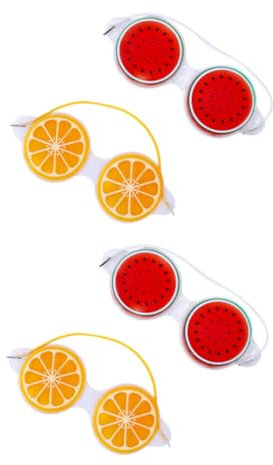 Angoily 4stücke Teiliges Kühlende Augenmasken Mit Frucht-design Wiederverwendbar Leichte Eis-kompressen Für Zuhause Und Unterwegs Schmerzlindernd Lichtblockierend Gegen Augenringe Und Auge