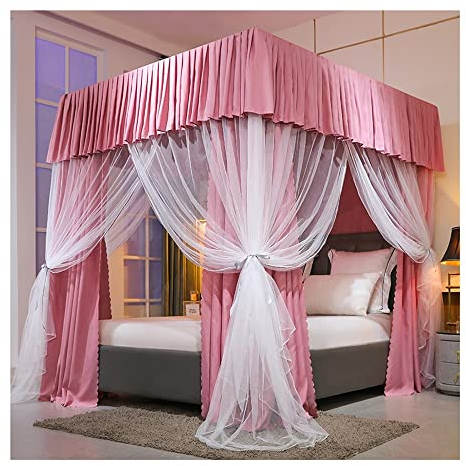 Betthimmel 1,8 m/6 Fuß, King-Size-Bett-Moskitonetz für Mädchen-Schlafzimmer-Dekoration, Schlafzimmer-Dekoration im Prinzessin-Stil, Bettvorhang Farbe: Stil 1, Größ