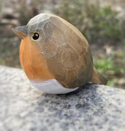 ROBIN RED BREAST Hand Carved Painted Sculpture Figurine Ornament - Sentimental Gift - Robin lovers - When Robins appear loss ones are near