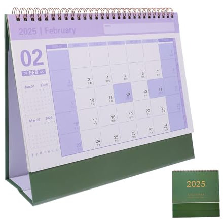 NUOBESTY Tischkalender -2025 Stehkalender Monatskalender Aufstellkalender mit Metallringbindung und Robust 18 Monate - 2025 Notizbereich für Büro