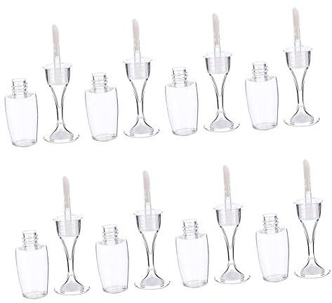 BELLIFFY 8pièces Verres à Vin Simples Contenants Verre Pour Gloss à Lèvres Rechargeables Et Pratiques Pour Usage Quotidien