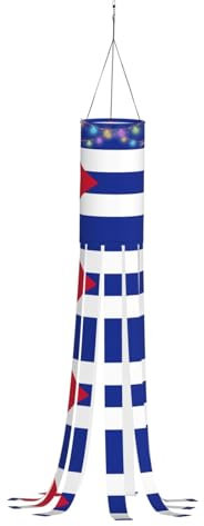 Festlicher Windsack mit kubanischer Flagge, Halloween-Geisterdekorationen, ästhetische Herbst-Windsäcke für den Außenbereich