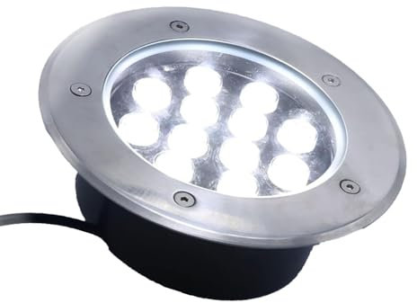 Spot Encastrable LED Exterieur, Lampe Jardin Enterré, Projecteurs Led Encastrés Extérieurs Étanches IP67, Projecteurs De Sol À LED Extérieurs AC85-265V, Lumière De Pelouse Encastrée Ronde(White Light,