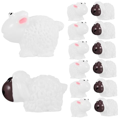 Toyvian 30stücke Pack Mini-Harz-Schaf-Figuren Dekorative Tierstatuen Mini-Bauernhof-Accessoires Bastelzubehör Miniatur-landschaftsdekorationen