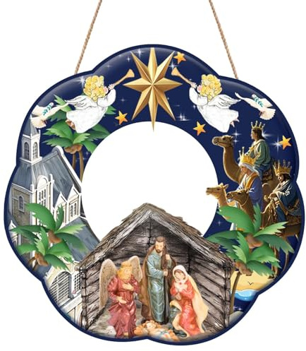 Letrero de Corona navideña de Familia, Suministros para Coronas navideñas para Puertas, Decoraciones navideñas Colgantes, Decoraciones para Puertas de Entrada para Festivales