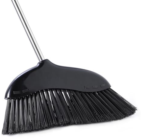 Yocada Heavy Duty Broom Outdoor&Indoor Broom Commercial for Courtyard Garage Lobby Mall Market Floor Home Kitchen Room Office Pet Hair Rubbish 56.9Inch Black