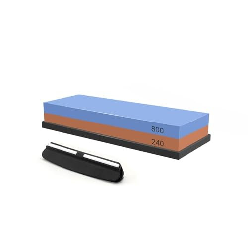 WJLYDM Whetstone 3in1 Professional Sharpening Stones Knife Sharpener Double-side Whetstone Grinder Stone Stone Bamboo Base Angle Guide For Garden Tools Kitchen Knives Chisels Axes(240 800 set)