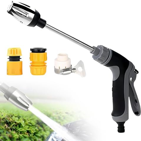 mizikuu Turbo Washer para manguera de jardín, turbolavadora, pistola de agua de alta presión, boquilla de alta presión con 3 conexiones, pistola de alta presión, boquilla, limpiador de alta presión