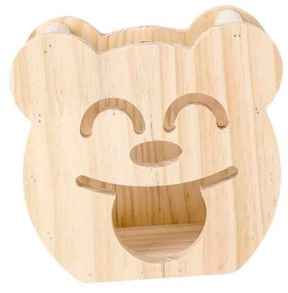HEMOTON Kaninchen Futtertrog aus Holz Futterständer für Meerschweinchen und Chinchillas Sicherer und Hygienischer Grasständer 1Stück Natürliches Design