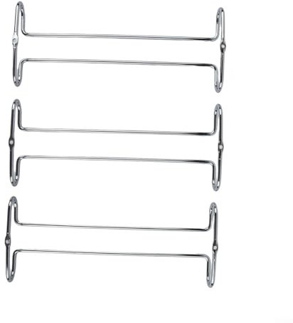 Aufbewahrungslösung zum Aufhängen, 3 Stück, für Schrank, Weinglashalter für effiziente Organisation in Bars (Silber)