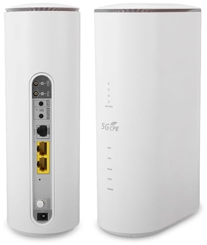 LICAEVEY 5G CPE Router WiFi 6 con Ranura de Tarjeta SIM, 1201Mbps + 574Mbps 5.8g Banda Dual, Soporte 32 Dispositivos para Hogar/RV/Acampar, Plug & Play, 1000Mbps LAN Port (Enchufe de la UE)
