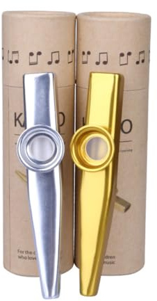 TOYANDONA Metall Kazoo Satz Kinderinstrument Mit Gold Silber Pädagogisches Spielzeug Für Anfänger Lebendige Farben Langlebiges Musikinstrument Für Gitarren Partner Und Musikalisches Lernen