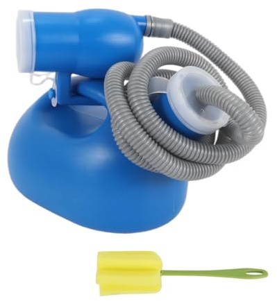 DUZEPA 2000ml Unisex Portable Urinal Bottles – Leak-proof with Holder, Lid, Hose & Cleaning Brush, Blue for Disabled, Elderly