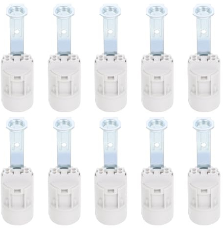 OATIPHO Lot de 10 Douilles E14 80 mm–Culot Bougie en Alliage Zinc & Plastique, Rénovation Rapide pour Lustre Ancien, Applique Murale, Lampe Bureau