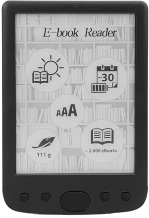 Jectse 6-Zoll-Elektrobuchleser, Leichter Touchscreen-Tintenbildschirm mit 8 GB Speicher, 2500-mAh-, Bequemer Griff, Flaches Elektrisches Tintendesign, Unterstützung von PDF TXT EPUB